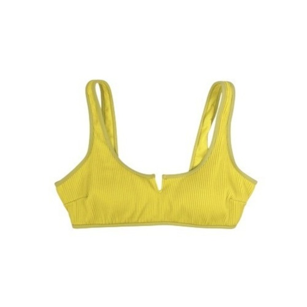 Hollister Swim Yellow Ribbed Bralette Bikini Top Size Medium